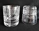Pair Christofle Scottish Clear Double Old Fashioned Glasses, New, No Box