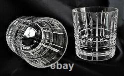 Pair Christofle Scottish Clear Double Old Fashioned Glasses, Signed