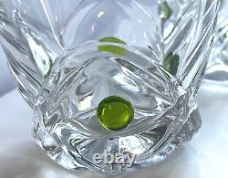 Pair LALIQUE Crystal FLORIDE Double Old Fashioned Whiskey Tumbler Glass 4 3/8