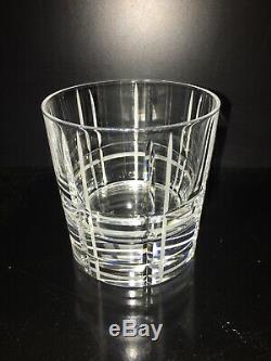 Pair Of Christofle Scottish Clear Double Old Fashioned Glasses, Mint Condition