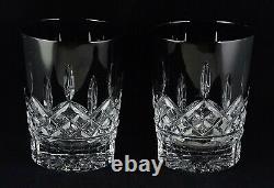 Pair Of Waterford Black Double Old Fashioned Tumblers Glasses Original Box Mint