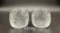 Pair Of Waterford Crystal Rare Seahorse Pattern Double Old Fashioned Euc