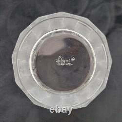 Pair Vintage Lalique Femmes 4 Double Old Fashioned Whiskey Tumbler Glasses