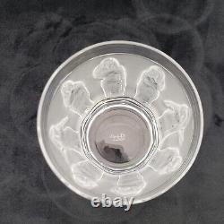 Pair Vintage Lalique Femmes 4 Double Old Fashioned Whiskey Tumbler Glasses