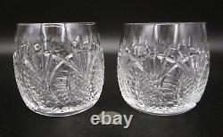 Pair WATERFORD CRYSTAL SEAHORSE Cut Glass Double Old Fashioned Whiskey Tumbler