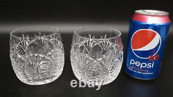 Pair WATERFORD CRYSTAL SEAHORSE Cut Glass Double Old Fashioned Whiskey Tumbler