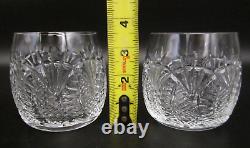 Pair WATERFORD CRYSTAL SEAHORSE Cut Glass Double Old Fashioned Whiskey Tumbler