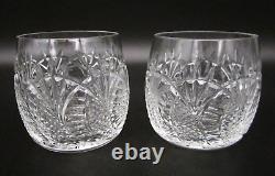 Pair WATERFORD CRYSTAL SEAHORSE Cut Glass Double Old Fashioned Whiskey Tumbler