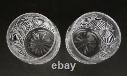 Pair WATERFORD CRYSTAL SEAHORSE Cut Glass Double Old Fashioned Whiskey Tumbler