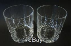 Pair Waterford Crystal Double Old Fashioned Westport Whisky Tumblers Glasses