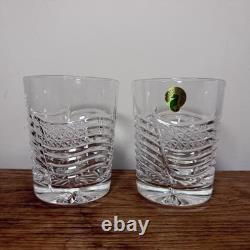 Pair Waterford Crystal Spirit of America Double Old Fashioned Glass 4 1/4