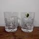 Pair Waterford Crystal Spirit of America Double Old Fashioned Glass 4 1/4