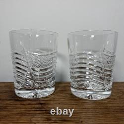 Pair Waterford Crystal Spirit of America Double Old Fashioned Glass 4 1/4
