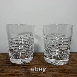 Pair Waterford Crystal Spirit of America Double Old Fashioned Glass 4 1/4
