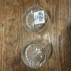 Pair Waterford Crystal Spirit of America Double Old Fashioned Glass 4 1/4