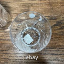 Pair Waterford Crystal Spirit of America Double Old Fashioned Glass 4 1/4