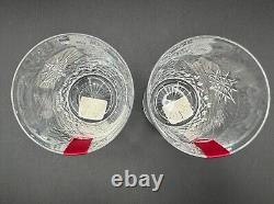 Pair of NIB WATERFORD CRYSTAL Snowflake Wishes Joy Double Old Fashioned Glasses