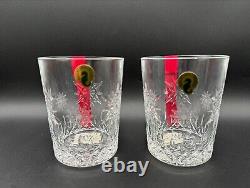 Pair of NIB WATERFORD CRYSTAL Snowflake Wishes Joy Double Old Fashioned Glasses