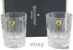 Pair of WATERFORD CRYSTAL HAPPY BIRTHDAY DOUBLE OLD FASHIONED GLASS 4.25H NIB