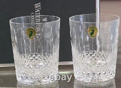 Pair of WATERFORD CRYSTAL HAPPY BIRTHDAY DOUBLE OLD FASHIONED GLASS 4.25H NIB