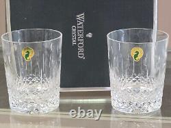 Pair of WATERFORD CRYSTAL HAPPY BIRTHDAY DOUBLE OLD FASHIONED GLASS 4.25H NIB