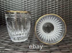 Pair of WATERFORD CRYSTAL Hanover Gold 12 Oz Double Old Fashioned Glass Tumblers