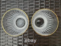 Pair of WATERFORD CRYSTAL Hanover Gold 12 Oz Double Old Fashioned Glass Tumblers