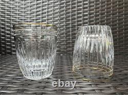 Pair of WATERFORD CRYSTAL Hanover Gold 12 Oz Double Old Fashioned Glass Tumblers