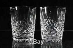 Pair of WATERFORD Crystal LISMORE 12 Oz DOUBLE OLD FASHIONED 4.5 Glasses