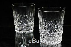 Pair of WATERFORD Crystal LISMORE 12 Oz DOUBLE OLD FASHIONED 4.5 Glasses