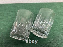 Pair of Waterford Crystal CARINA Double Old Fashioned Bar Whiskey Glasses
