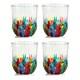 Palermo Italian Crystal Whiskey Old Fashioned Glasses Set of 4 Hand Painted