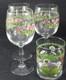 Portmeirion Crystal Botanic Garden Set of 3 Wine Glasses 1 Double Old Fashioned