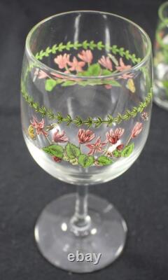 Portmeirion Crystal Botanic Garden Set of 3 Wine Glasses 1 Double Old Fashioned