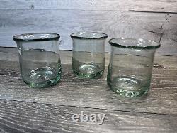 Pottery Barn Recycled Glassware Casa 4 Double Old Fashioned Rare Set Of 3