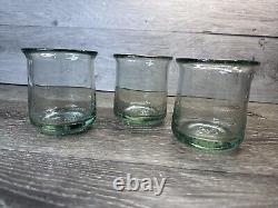 Pottery Barn Recycled Glassware Casa 4 Double Old Fashioned Rare Set Of 3