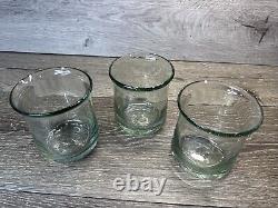 Pottery Barn Recycled Glassware Casa 4 Double Old Fashioned Rare Set Of 3