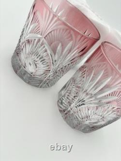 Pottery Barn Wicked Old Fashioned Glasses Pink Set of 4