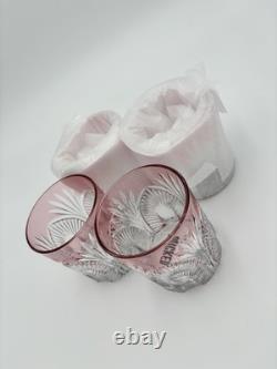 Pottery Barn Wicked Old Fashioned Glasses Pink Set of 4