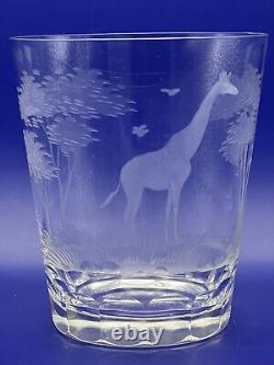 Queen Lace Crystal Double Old Fashioned African Wildlife Giraffe