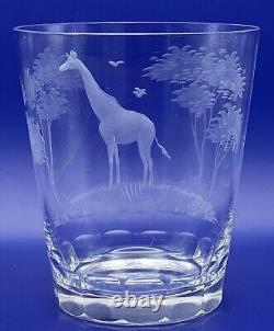 Queen Lace Crystal Double Old Fashioned African Wildlife Giraffe
