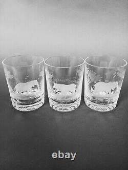 Queen Lace Crystal Kenyan African Double Old Fashioned Glasses Elephant Buffalo