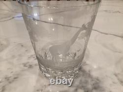 Queen Lace Crystal Slanted Double Old Fashioned African Wildlife 4 3/4 RARE