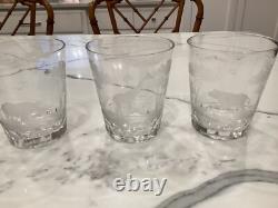 Queen Lace Crystal Slanted Double Old Fashioned African Wildlife 4 3/4 RARE