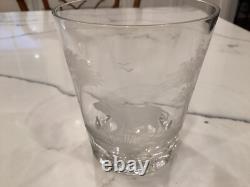 Queen Lace Crystal Slanted Double Old Fashioned African Wildlife 4 3/4 RARE