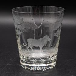 Queen Lace Kenyan African Lion Double Old Fashioned Tumbler Glass 4 3/4 #A