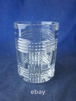 RALPH LAUREN Crystal Glen Plaid Double Old Fashioned Whiskey Glass Set of 4 EXC
