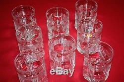 RALPH LAUREN GLEN PLAID DOUBLE OLD FASHIONED CRYSTAL GLASSES SET OF 8 11.8 oz