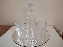 RALPH LAUREN HERRINGBONE Set 4 Crystal Double Old Fashioned Whiskey Glasses