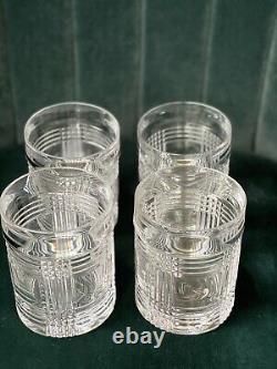 RALPH LAUREN Lead Crystal GLEN PLAID DOUBLE OLD FASHIONED GLASSES 4